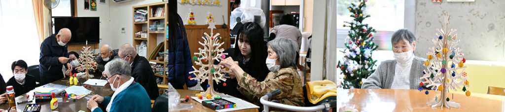 江津工業の生徒さんとクリスマスツリー作り　2024年12月