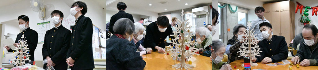 江津工業の生徒さんとクリスマスツリー作り　2024年12月