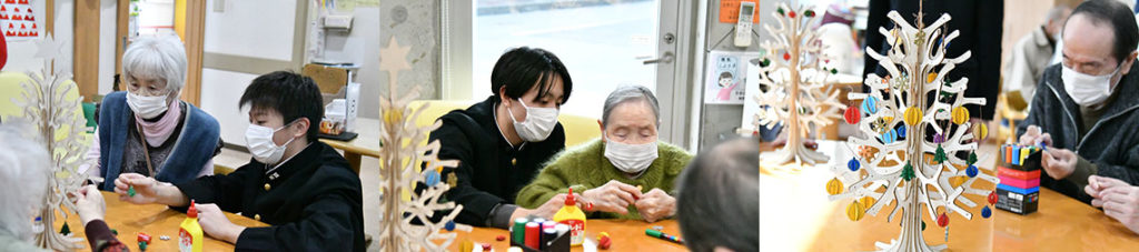 江津工業の生徒さんとクリスマスツリー作り　2024年12月